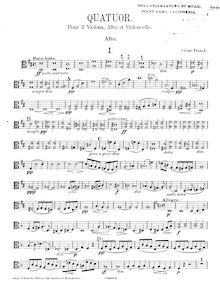 Partition viole de gambe, corde quatuor, D major, Franck, César