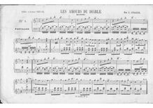 Partition , Les amours du Diable (Grisar) - pour 2 mains (grayscale), 2 Quadrilles on opéra Themes of Delibes et Grisar