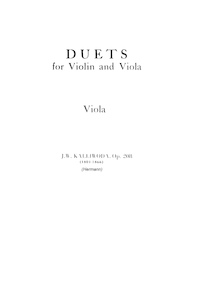 Partition viole de gambe, duos pour violon et viole de gambe, Kalliwoda, Johann Wenzel
