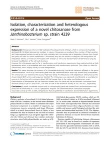 Isolation, characterization and heterologous expression of a novel chitosanase from Janthinobacteriumsp. strain 4239