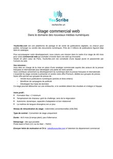 Stage commercial web