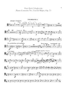 Partition Trombone 1, 2, 3, Tuba, Piano Concerto No.3, E♭ major