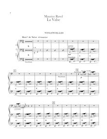 Partition violoncelles, La valse, Poème chorégraphique, Ravel, Maurice