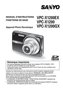Notice Appareil Photo numériques Sanyo  VPC-X1200GX