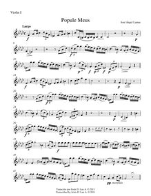 Partition violons I, Popule Meus, Improperias, F minor, Lamas, José Ángel