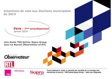 TNS - Municipales 2014 : intentions de vote Paris 7ème