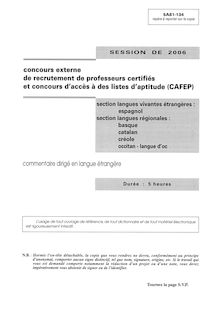 Capesext commentaire dirige en langue etrangere 2006 capes lv esp capes de langues vivantes (espagnol)