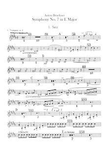 Partition trompette 1, 2, 3 (F), Symphony No. 7 en E major, Bruckner, Anton