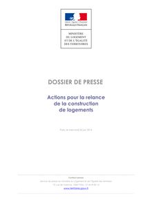 Construction de logements - document du Ministère du Logement