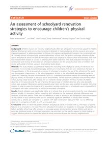 An assessment of schoolyard renovation strategies to encourage children s physical activity