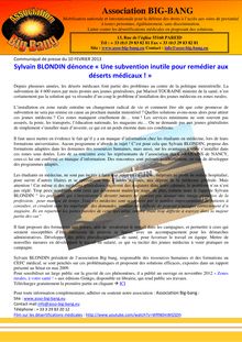 Sylvain BLONDIN dénonce « Une subvention inutile pour remédier aux déserts médicaux ! » 