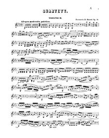 Partition violon 2, corde quatuor No.1, C major, Busoni, Ferruccio