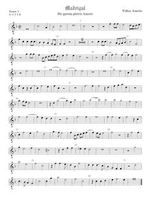 Partition ténor viole de gambe 1, octave aigu clef, madrigaux pour 5 voix par  Felice Anerio par Felice Anerio