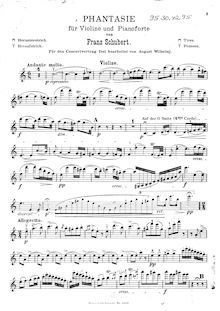 Partition de violon, Fantasia en C pour piano et violon, D.934