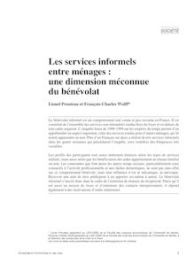 Les services informels entre ménages : une dimension méconnue du bénévolat - article ; n°1 ; vol.368, pg 3-31