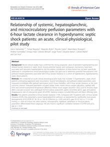 Relationship of systemic, hepatosplanchnic, and microcirculatory perfusion parameters with 6-hour lactate clearance in hyperdynamic septic shock patients: an acute, clinical-physiological, pilot study