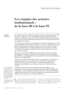 Les comptes des secteurs institutionnels : de la base 80 à la base 95 