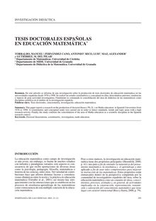 Tesis doctorales españolas en educación matemática