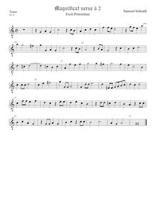 Partition 3rd verse (Fecit potentiam) − ténor viole de gambe, octave aigu clef, Tabulatura Nova