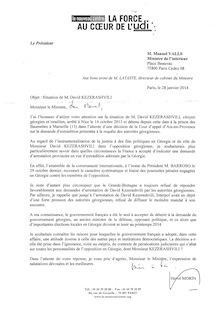 Kezerachvli : la lettre de Morin à Valls