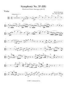Partition altos, Symphony No.35, F major, Rondeau, Michel par Michel Rondeau