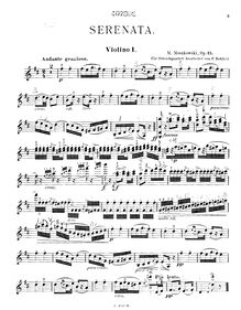 Partition violon 1, 6 Piano pièces, Moszkowski, Moritz