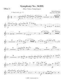Partition hautbois 1, Symphony No.34, F major, Rondeau, Michel par Michel Rondeau