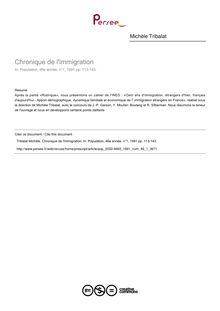 Chronique de l immigration - article ; n°1 ; vol.46, pg 113-143