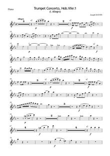Partition flûte 1/2, trompette Concerto, Hob.VIIe:1, Trumpet Concerto in E-flat major
