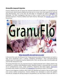 Granuflo Lawsuit Injuries