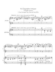 Partition complète, Six épigraphes antiques, Debussy, Claude par Claude Debussy