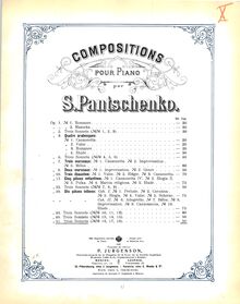 Partition couverture couleur, 3 Sonnets, Op.51, Panchenko, Semyon