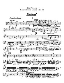 Partition violons II, violon Concerto, Op.33, Nielsen, Carl