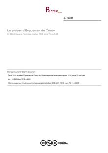 Le procès d Enguerran de Coucy - article ; n°1 ; vol.79, pg 5-44