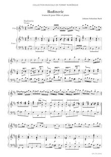 Johann Sebastian Bach - Badinerie transcrit pour flûte et piano