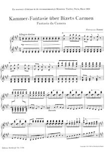 Partition complète, Sonatina No.6, Kammer-Fantasie über Bizets  Carmen  / Fantasia da Camera super Carmen par Ferruccio Busoni