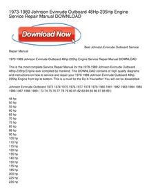 1973-1989 Johnson Evinrude Outboard 48Hp-235Hp Engine Service Repair Manual DOWNLOAD
