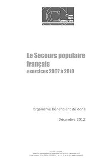 Le Secours populaire français : exercices 2007 à 2010
