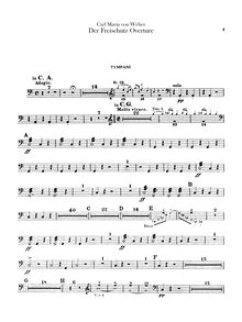 Partition timbales, Der Freischütz, Op.77, Eine romantische Oper in 3 Aufzügen