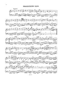 Partition Prelude et Fugue No.24 en B minor, BWV 869, Das wohltemperierte Klavier I