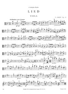 Partition de viole de gambe, viole de gambe et partition de piano, Lied pour violoncelle et orchestre, Op.19