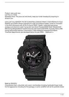 GSHOCK The GA 100 Military Series Watch in BlackWatches for Men Watch Reviews