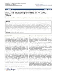 MAC and baseband processors for RF-MIMO WLAN