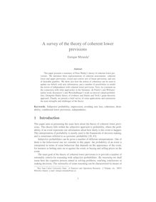 A survey of the theory of coherent lower previsions