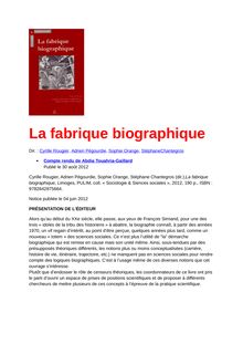  La fabrique biographique / Sartre & Lacan, ajout "les mots" et biographie
