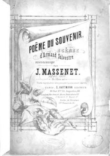 Partition complète, Poème du souvenir, Massenet, Jules par Jules Massenet