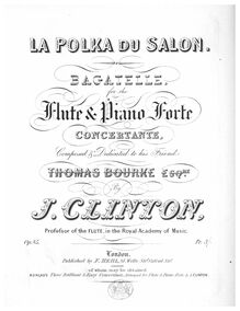Partition de piano et flûte , partie, La Polka du Salon. Bagatelle, pour pour flûte & Piano Forte Concertante
