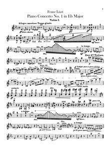Partition violons I, II, Piano Concerto No.1, Triangle Concerto