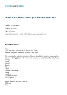 United States Indoor Grow Lights Market Report 2017 