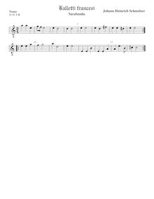 Partition ténor viole de gambe, octave aigu clef, Ballets, Schmelzer, Johann Heinrich par Johann Heinrich Schmelzer